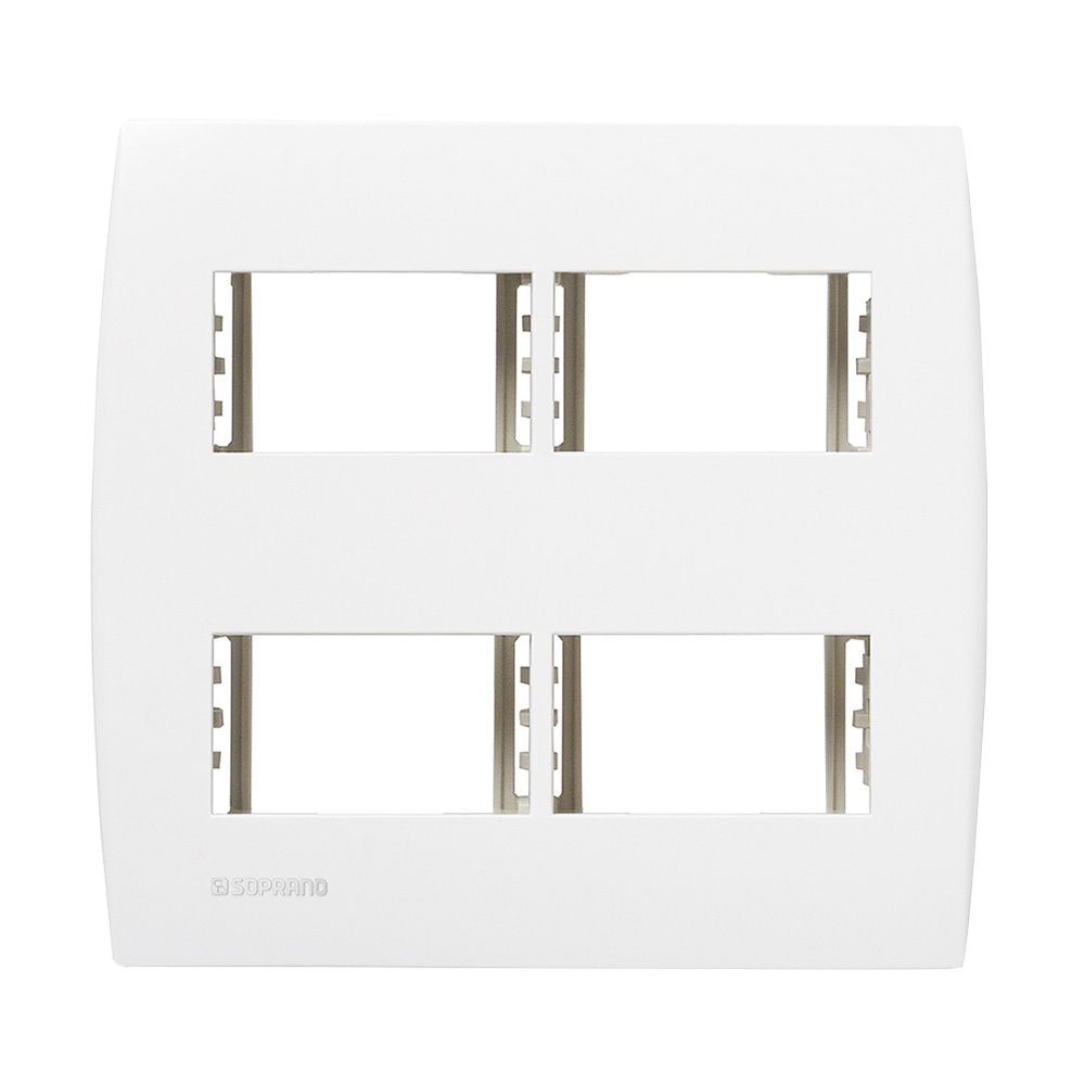 Conjunto Placa 2 Módulos Separados + 2 Módulos Separados Com Suporte 4X4 Branco Ilus - Soprano