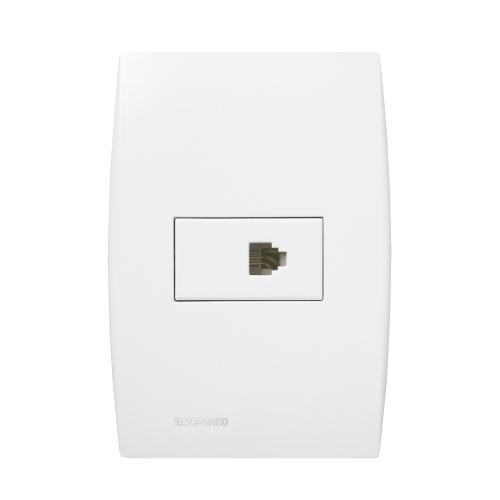 Conjunto 1 Tomada Rj11 4X2 Branco Ilus - Soprano