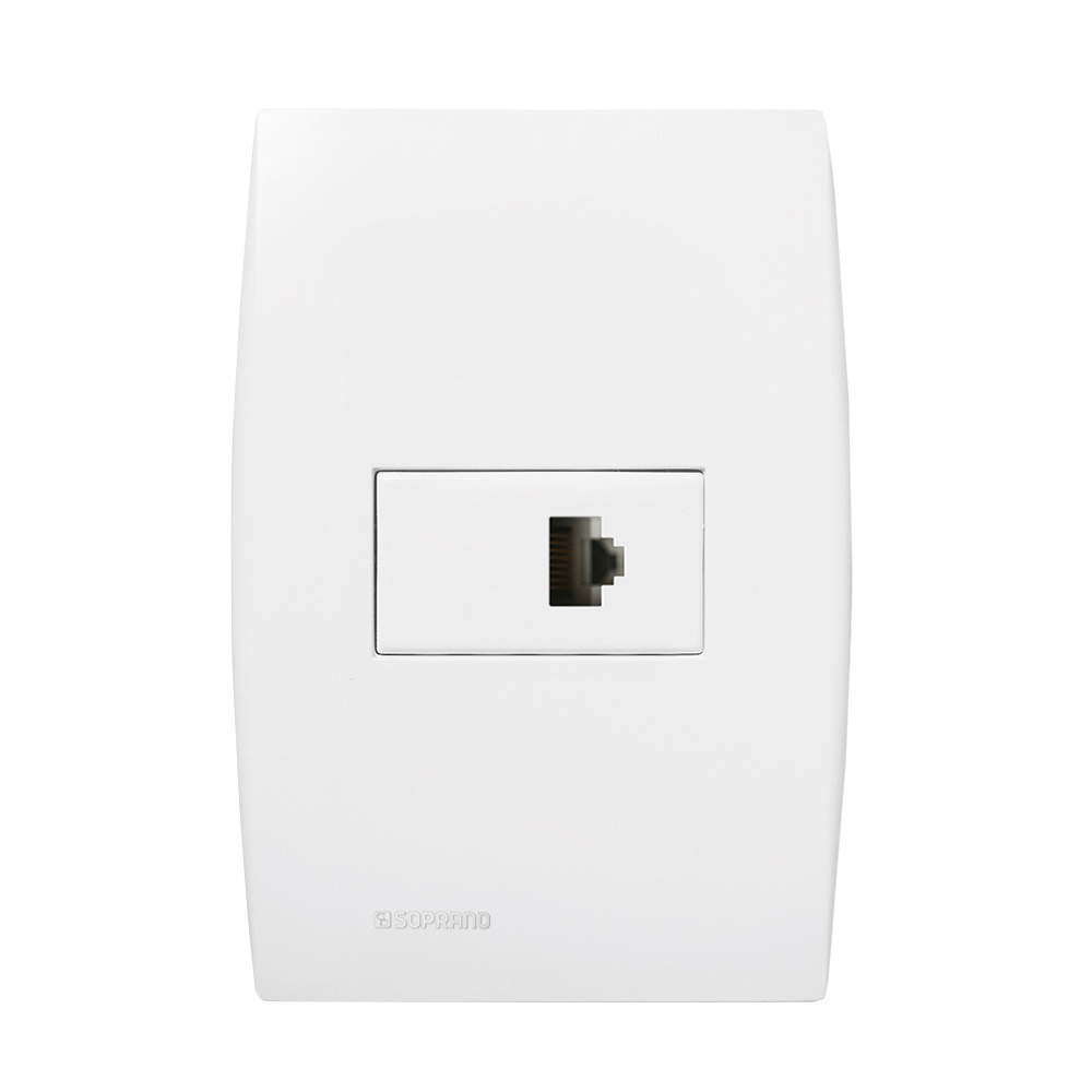 Conjunto 1 Tomada Rj45 Cat5E 4X2 Branco Ilus - Soprano
