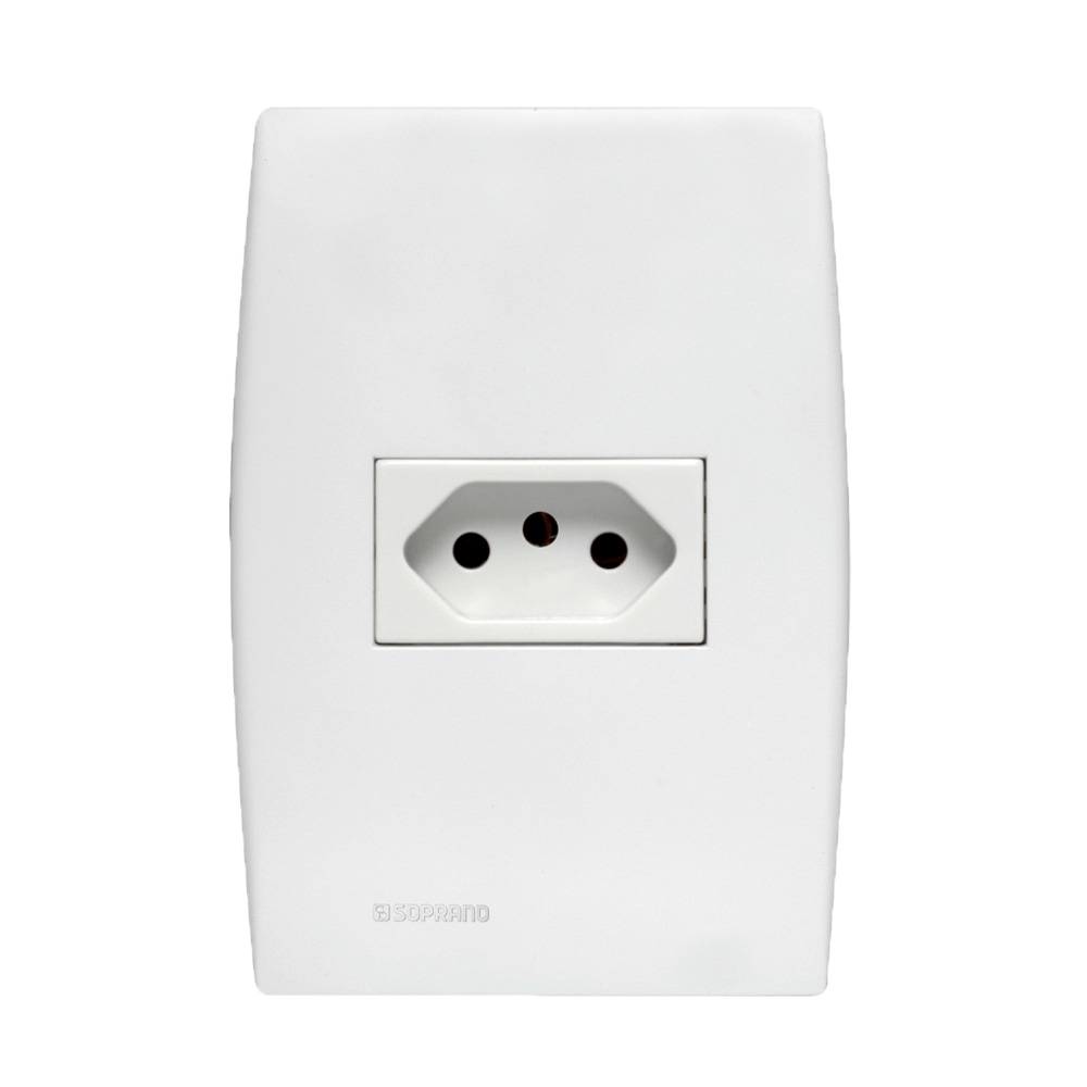 Encontraproduto.com.br - Conjunto 1 Tomada 2P+T 10A Branco Ilus - 5UB99052 - Soprano