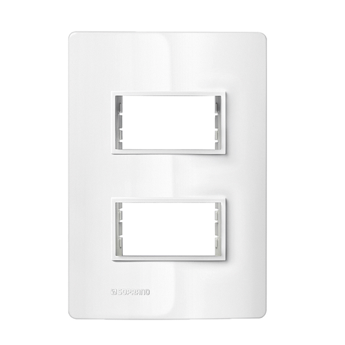 Placa 2 Módulos SeParalelo ados 4X + Suporte Branco Revitá - Soprano
