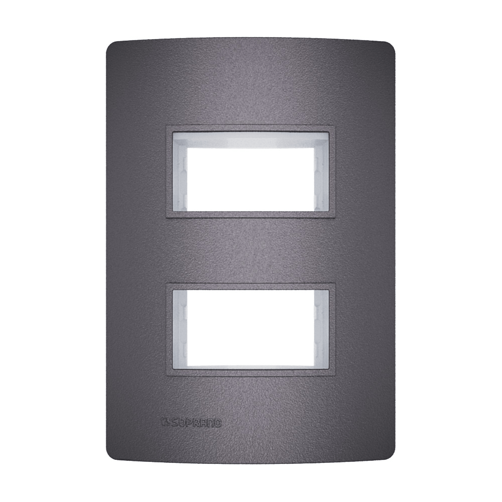 Placa 2 Módulos Separados 4X + Suporte Concreto Revitá - Soprano