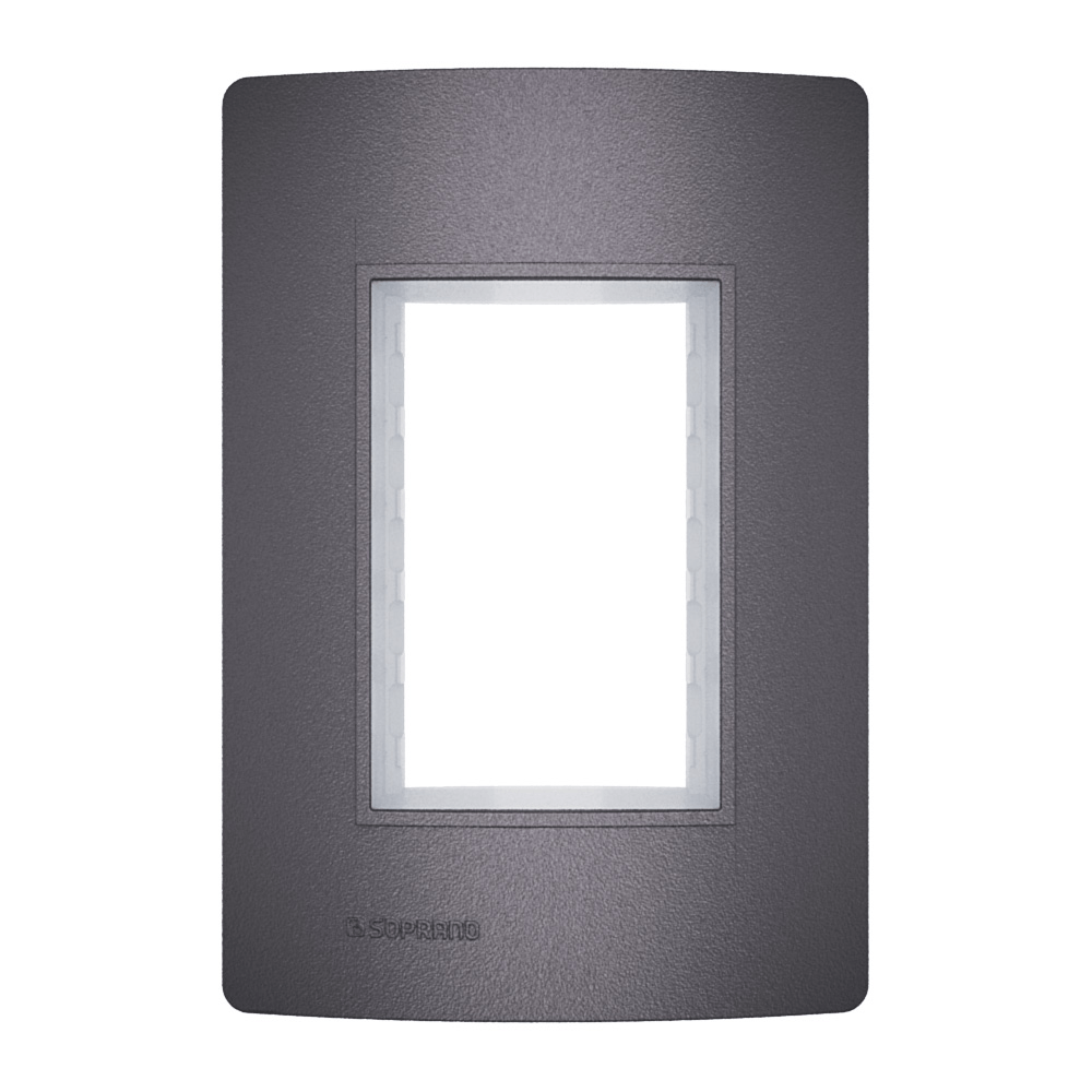 Placa 3 Módulos 4X2 + Suporte Concreto Revitá - Soprano