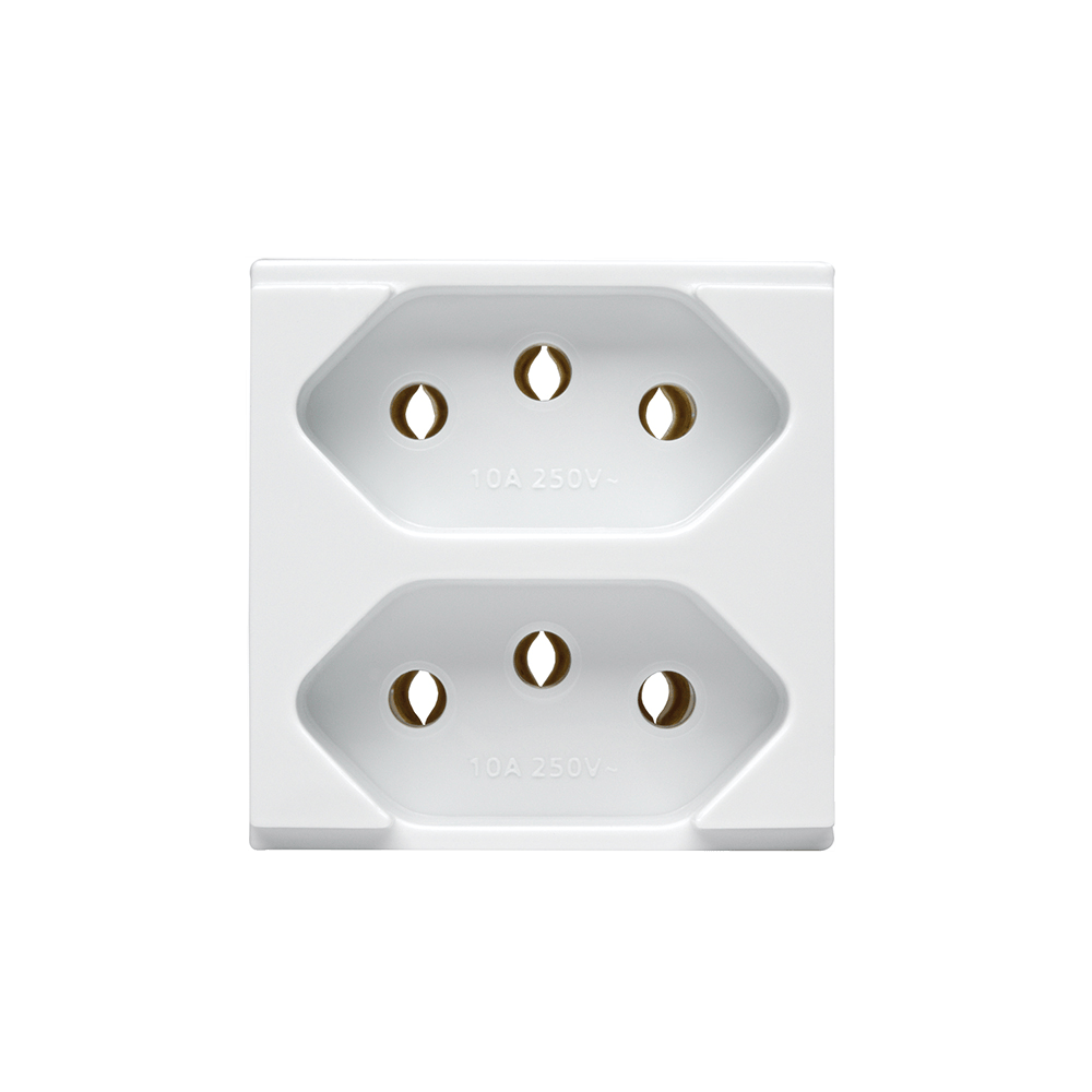 Módulo Tomada 2P + T Duplex 20A 250V ~ Brava! Duale Up Atria Sistema S - Soprano