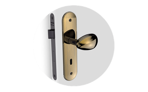 Fechadura Bora Golf Interna ESP43 Oval Antique Brass - Soprano