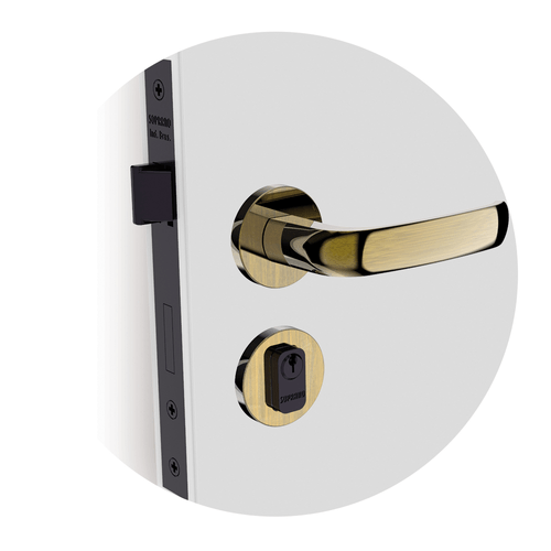 Fechadura Ícaro Way Externa ROS22 PY53 Antique Brass Soprano