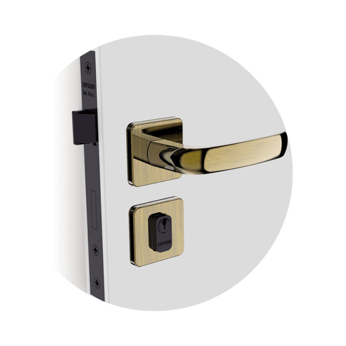 Fechadura Ícaro Way Externa ROS24 PY53 Antique Brass Soprano