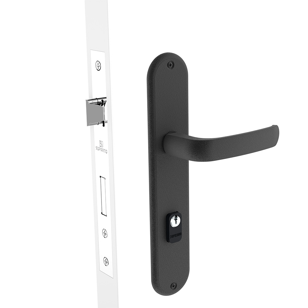 ソラ Fechadura Externa 55x70 ESP19 PY53 Preto Fosco Ícaro Way - Soprano