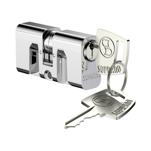 Cilindro 50Mm Py Cromado 2 Chaves Com Parafuso - Soprano