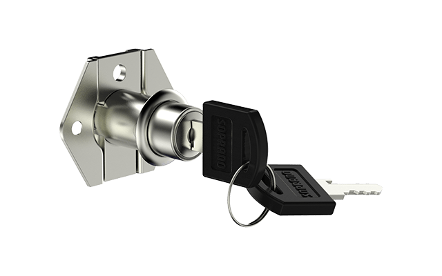 Fechadura p/ Gaveta 2861 31mm + 1 Batente L Níquel - Soprano - Soprano