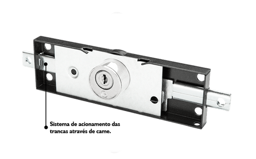 Fechadura Porta Enrolar PY Preto - Soprano