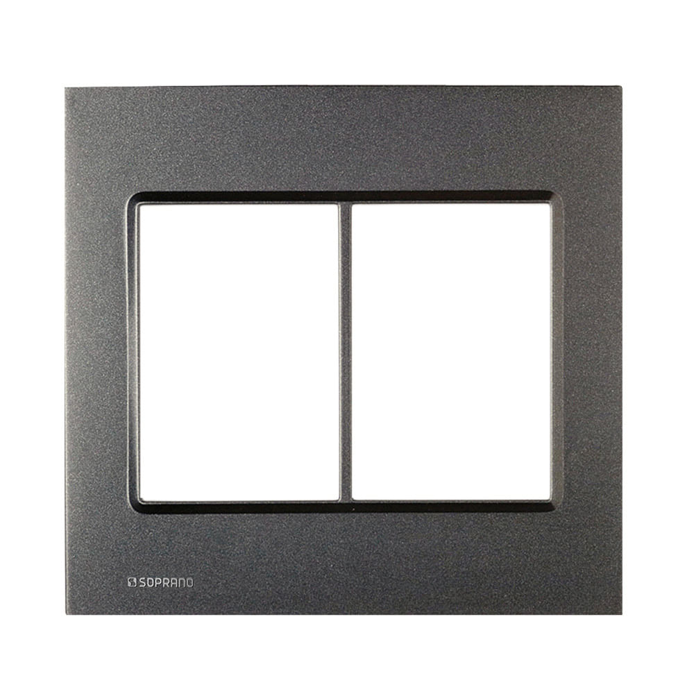 Placa 6 Módulos Carbono Metálico Delta Mondo - Soprano