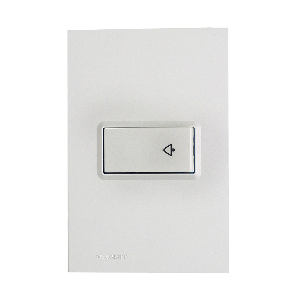 Conjunto 1 Pulsador Campainha 16A Branco Delta Mondo - Soprano