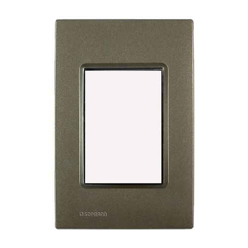 Placa 3 Módulos Bronze Metálico Delta Mondo - Soprano
