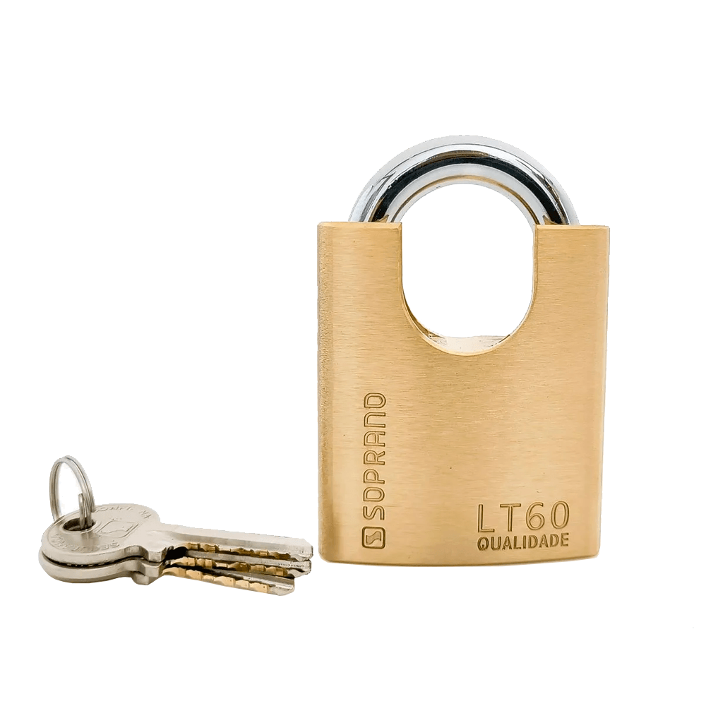 Cadeado de Latão 60mm Alta Segurança Escovado LT60 Soprano - Soprano