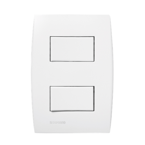 Conjunto 2 Interruptores Simples 10Ax 250V 4X2 Branco Ilus - Soprano