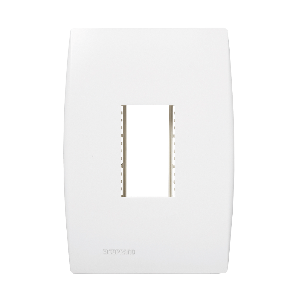 Encontraproduto.com.br - Conjunto Placa 1 Módulo Vertical Com Suporte 4X2 Branco Ilus - Soprano
