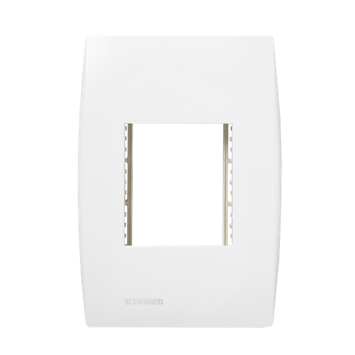 Conjunto Placa 2 Módulos Juntos Com Suporte 4X2 Branco Ilus - Soprano