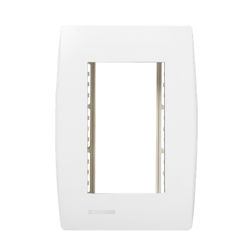 Conjunto Placa 3 Módulos Com Suporte 4X2 Branco Ilus - Soprano