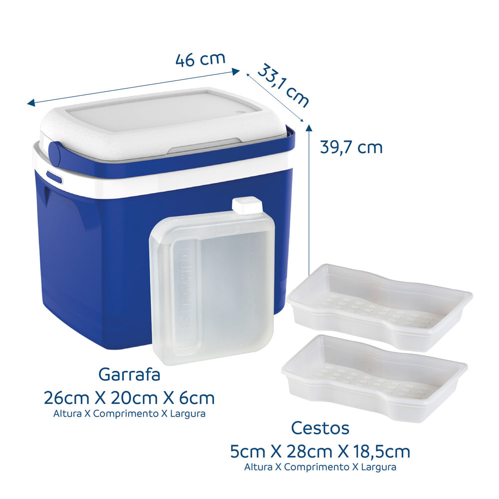 Caixa Térmica Cooler Acessórios 32 L Cinza Tropical Soprano - Soprano