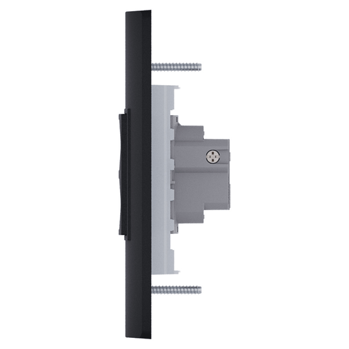 Conjunto 1 Tomada Duplex 10A 250V 4X2 Carbono Revitá Soprano