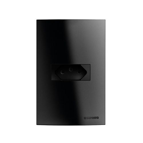 Conjunto 1 Tomada 2P +T 10A 250V Preto Brava! Up - Soprano