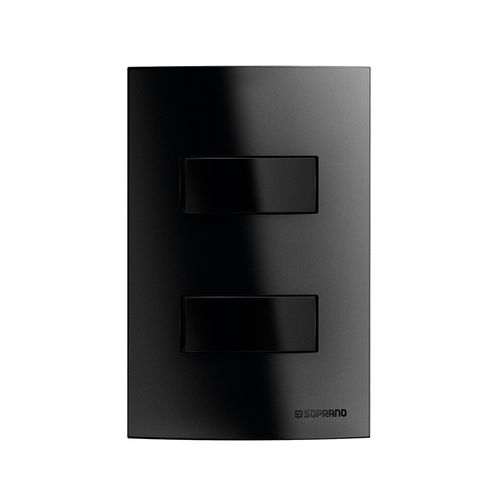 Conjunto  2 Int. Simples 10AX 250V Preto Brava! Up - Soprano