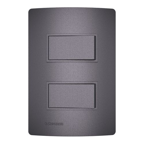Conjunto 1 Interruptor Simples + 1 Interruptor Paralelo 10Ax 250V 4X2 Concreto Revitá - Soprano