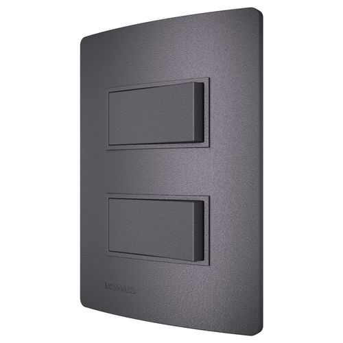 Conjunto 1 Interruptor Simples + 1 Interruptor Paralelo 10Ax 250V 4X2 Concreto Revitá - Soprano
