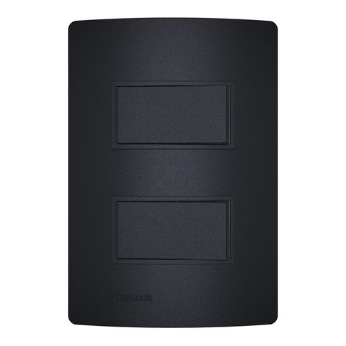 Conjunto 1 Interruptor Simples + 1 Interruptor Paralelo 10Ax 250V 4X2 Carbono Revitá - Soprano
