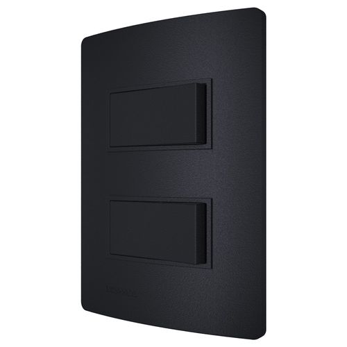 Conjunto 1 Interruptor Simples + 1 Interruptor Paralelo 10Ax 250V 4X2 Carbono Revitá - Soprano