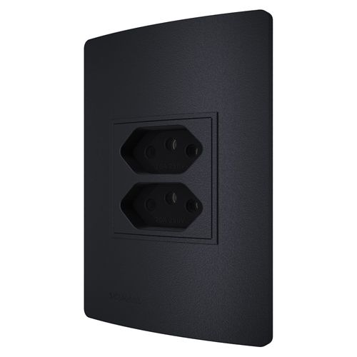 Conjunto 1 Tomada 2P+T Duplex 20A 250V 4X2 Carbono Revitá - Soprano