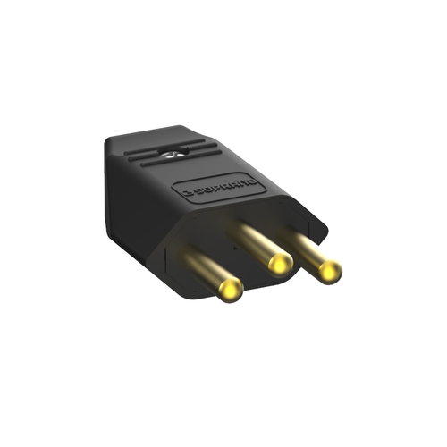 Plugue Macho 2P+T 20A 250V Preto - Soprano