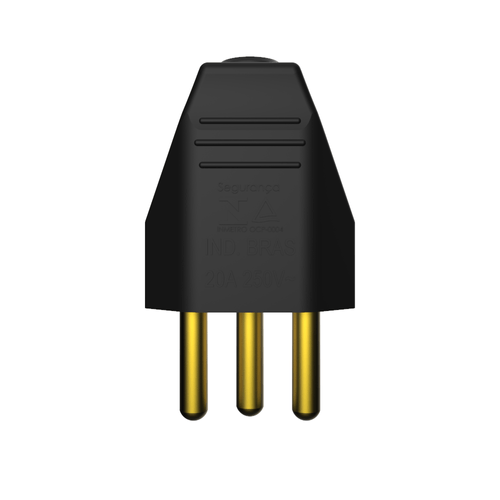 Plugue Macho 2P+T 20A 250V Preto - Soprano