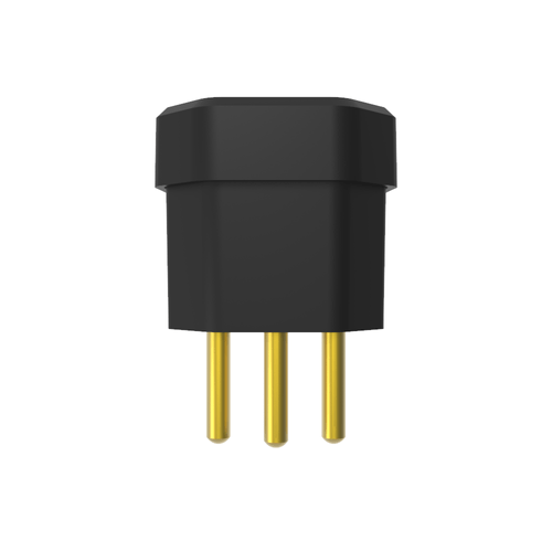 Plugue Macho 90 Graus 2P+T 10A 250V Preto - Soprano