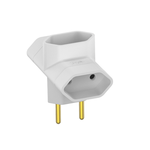 Plugue T 2P 10A 250V Branco - Soprano