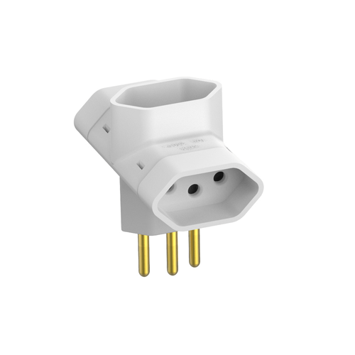 Plugue T 2P+T 10A 250V Branco - Soprano