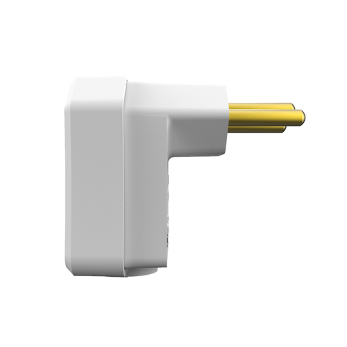 Plugue Macho 90 Graus 2P+T 10A 250V Branco - Soprano