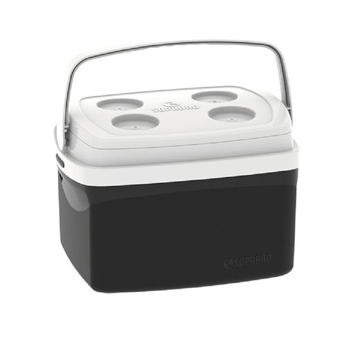 Caixa Térmica Cooler 12 L Preto e Cinza Tropical - Soprano