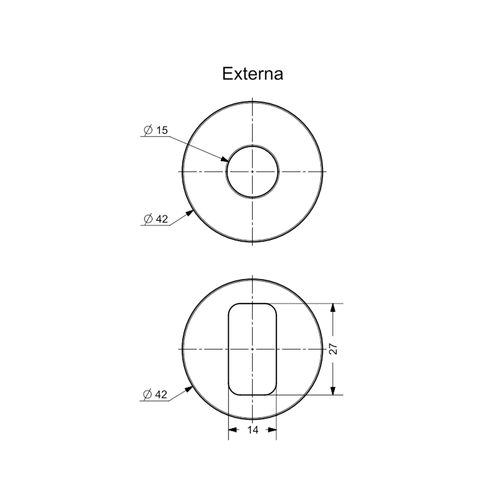 Roseta Externa R22 Redonda s/ furo Inox Polido - Soprano