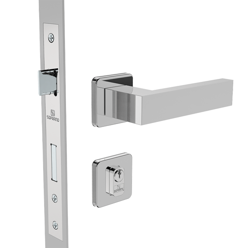 Fechadura Externa 55x70 ROS24 PY53 Inox Polido Bali - Soprano