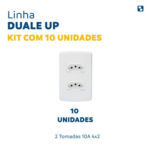 Kit 10 Conjuntos 2 Tomadas 10A Branco Duale Up - Soprano