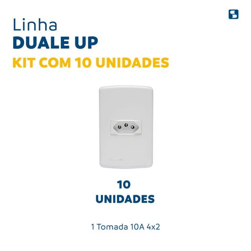 Kit 10 Conjuntos 1 Tomada 10A Branco Duale Up - Soprano