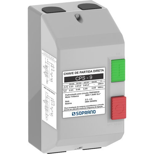Chaves de Partida CPS - 09 (2,5-4,0) 380 VAC - Soprano