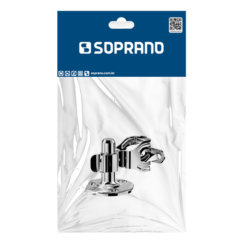 Trava Porta Piso Metálico Cromado - Soprano