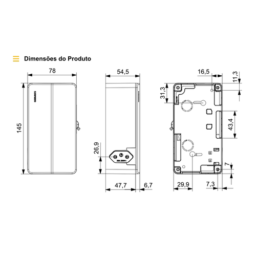 Caixa De Proteção Com Tomada 2P+T - 20A - Soprano
