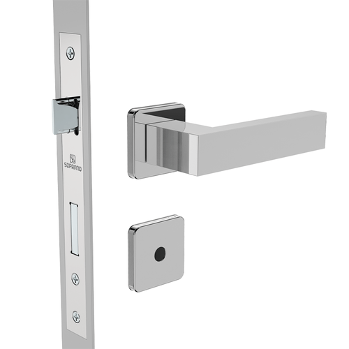 Fechadura Banheiro Reta 55X70 ROS24 Inox Polido Bali - Soprano