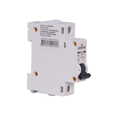 Disjuntor Monopolar SHB GII C0 63A - Soprano
