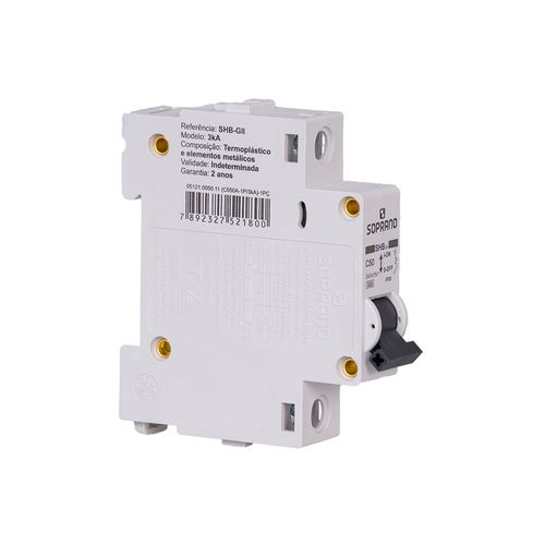 Disjuntor Monopolar SHB GII C0 50A - Soprano