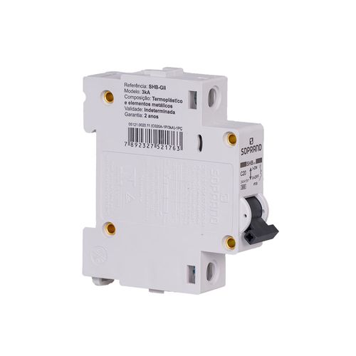 Disjuntor Monopolar SHB GII C0 20A - Soprano